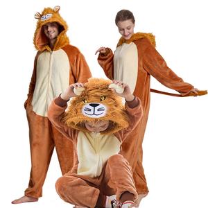 OEM/ODM Animal temática familia juego pijamas acogedor <span class=keywords><strong>tejido</strong></span> Onesie conjuntos adultos niños Navidad Halloween disfraz elegante frente - Product Image 3