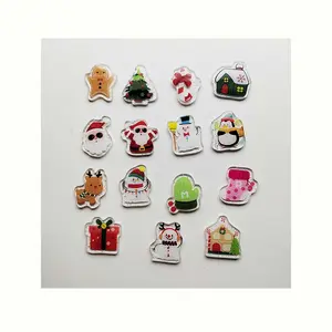 100 adet/grup noel temalı balçık takılar dilimleri için reçine kardan adam ağacı geyik baston şeker Flatback boncuk Scrapbooking zanaat yapımı