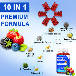 <strong>Natural</strong> Stress Well Kids Sleep Vegan Gummy Candy Vitamins Supplements Ashwagandha Gummies - Product Image 3