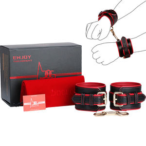 BDSM Starter biasa borgol kulit dua warna manset pergelangan kaki Set pengekangan pengikatan tubuh kulit serat mikro untuk permainan latihan Slave - Product Image 6