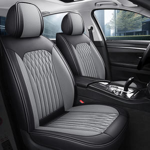 Housse de siège de voiture complète en cuir Nappa de marque HH, 5 pièces, universelle, couleur unie, design sport, toutes saisons, garantie 1 an - Product Image 3