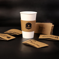 Manchon en papier ondulé kraft personnalisé pour boissons chaudes et froides, support de gobelet en papier pour café et boissons, manchon en plastique pour gobelet – Prix de gros