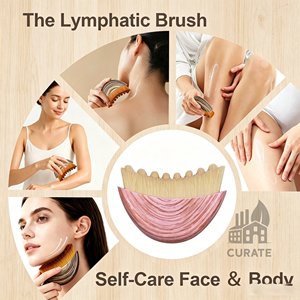 Brosse nettoyante visage à poils doux naturels, masseur facial pour drainage lymphatique, brosse ergonomique hypoallergénique pour sculpter le contour du visage - Product Image 3