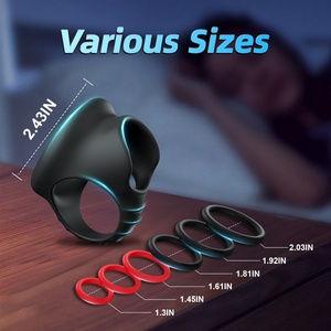 Top Suppliers Triple Lock Precision Ring <b>Vibrating</b> Delay Stimulation Ring Male Erection Aid Ring Men's Sex Toys - Product Image 2