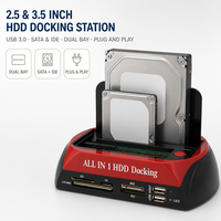 Station d'accueil pour disques durs 2,5 et 3,5 pouces USB 3.0 double baie SATA IDE Plug and Play Lecteur de cartes 12V pour Ordinateur Portable, Ordinateur de Bureau, Smart TV – Vente en Gros