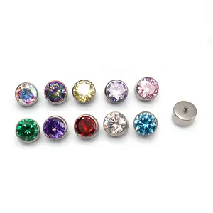 Top moda 2024 nuevos pendientes de circón F136 titanio Labret Piercing G23 joyería del cuerpo piedra preciosa Piercing titanio