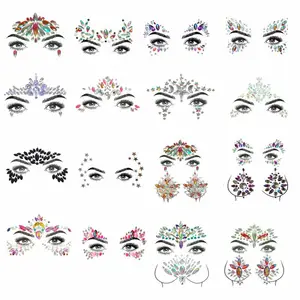 Festivali parti yapıştırıcı yüz vücut Gem elmas kristal Rhinestone Jewel Bindi yapıştırıcı geçici makyaj göz vücut yüz Gem Sticker