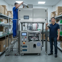 Machine de conditionnement personnalisée pour sachets de thé pyramidaux, pour la production de sachets de thé à étiquette et à fil