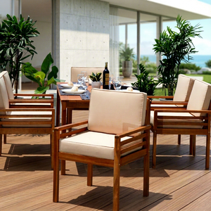 Chaise de jardin contemporaine en rotin pour l'extérieur, pliable, éco-responsable, avec structure en bois massif, idéale pour restaurant, hôtel, cuisine, cour, villa - Product Image 1