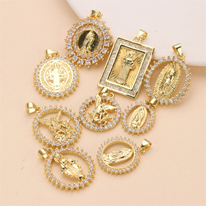 Custom Metal Gold/Silver Plated <strong>St</strong> <strong>Jude</strong> Thaddeus Jesus Virgin Mary Cross Charms Pendants for Jewelry Making Accessories - Product Image 4