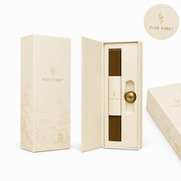 Emballage cadeau en carton beige avec laminage mat personnalisable pour bâtonnets d'encens, boîtes rigides en carton