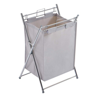 Panier à linge en toile à tube chromé panier à linge panier de rangement pliable avec poignée