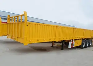 Wosheng Factory Sell Direct 3 Axles Bulk And Container Transportation Steel Sidewall Semi-Trailer Side Wall Semi Truck Trailer