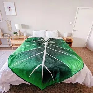 Travesseiro de folhas impressas gloriosom, cobertor de folhas de lã verde