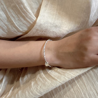 Bracelet et collier en argent sterling S925, style japonais et coréen, design géométrique carré, simple et élégant