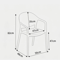 Chaise de salle à manger empilable en polypropylène de haute qualité, fauteuil en plastique pour salon, jardin et maison