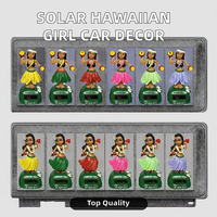 Poupée hawaïenne à jupe en herbe à énergie solaire, ornement oscillant en plastique pour l'intérieur de la voiture, décoration de la maison, objets décoratifs