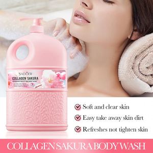 SADOER Parfum de collagène de <span class=keywords><strong>fleur</strong></span> de cerisier <span class=keywords><strong>Gel</strong></span> <span class=keywords><strong>douche</strong></span> de stérilisation exfoliant pour le corps nettoyant pour la peau beauté - Product Image 3