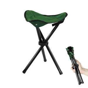 <b>Folding</b> <b>Stool</b> Steel Oxford Cloth 23X23X28Cm Tripod Camping Outdoor Portable Foldable Chair - Product Image 1
