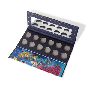 Juego de brochas de maquillaje personalizadas Caja de papel Kit de labios Caja de embalaje Prensa en uñas Cajas de embalaje con bandeja para uñas