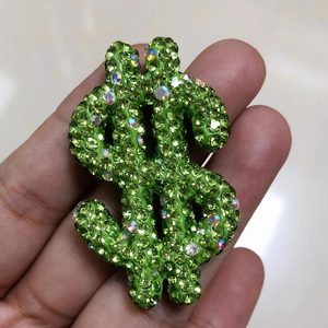 Sang trọng sáng bóng màu đen Màu Đỏ màu xanh rượu sâm banh đầy đủ Rhinestone đô la dấu hiệu đá quý quyến rũ DIY Hollow ra tiền biểu tượng trang trí điện thoại rác trường hợp - Product Image 3