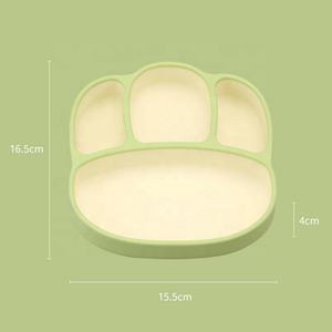 Assiette de repas pour tout-petits à 4 compartiments en silicone avec ventouse et paille, pour l'alimentation des bébés, vente en gros pour la maison - Product Image 6