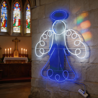 Luz LED Decorativa para Exteriores con Motivo de Ángel, Ahorro de Energía, para Decoración Navideña y de Jardín, Clasificación IP65
