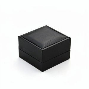 Caja para Pendientes Vintage, Diseño Minimalista, Caja de Regalo para Joyería de Cuero PU Rígido, Inserto de Gamuza, Logotipo Grabado, OEM - Product Image 3