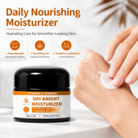 Crème hydratante anti-âge éclaircissante et nourrissante au curcuma et aux peptides pour tous types de peaux, enrichie en vitamine C