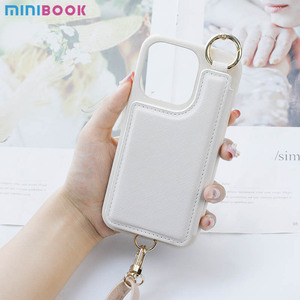 Minibook custom Cellular Saffiano Phone bags Case mirror cinturino da polso card sliding lanyard wallet phone case per Iphone 14 - Product Image 6
