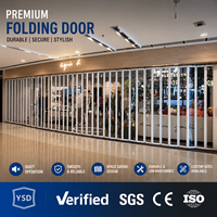 Porte pliante transparente en polycarbonate avec cadre en alliage d'aluminium, sans rail, moderne, coupe-vent, pour salle de bain, entrée, centre commercial, extérieur