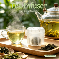 Infusor de Chá em Plástico Tritan, Compacto e Leve, com Tampa à Prova de Vazamentos, Reutilizável e Ecológico para Cozinha