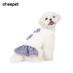 Outono E Inverno Feminino <span class=keywords><strong>Dog</strong></span> Outfit Pequeno Cão Pet Vestuário Roupas Elegantes Vestido Para Filhotes Com Laço - Product Image 6