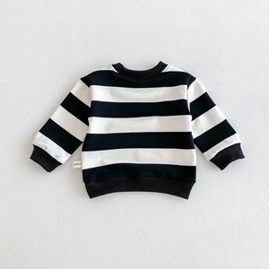 <span class=keywords><strong>Sweat</strong></span>-shirt à manches longues rayé en coton style coréen mignon Angou pour garçons et filles, t-shirt pour bébé - Product Image 4