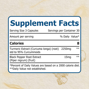 OEM Package 2250mg Turmeric Extract Capsules Dietary Black Pepper Root Extract <b>Supplement</b> Boost Immune System for Adults - Product Image 2