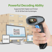 Escáner de Código de Barras Inalámbrico Portátil 2.4G WiFi con Bluetooth, Escáner 1D/2D para Gestión de Inventario y Uso en Supermercados