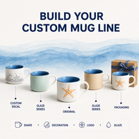 Taza de Café de Porcelana Pequeña Personalizada con Diseño de Playa y Océano, Taza de Cerámica con Animales Marinos, Libre de BPA, Apta para Microondas