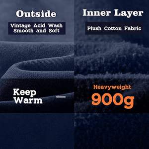 Sweat-shirt et sweat à capuche unisexe en polaire vintage pour hommes et femmes 2025 vêtements de sport surdimensionnés de style délavé à l'acide pour les couples - Product Image 4