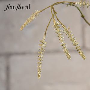 Flores Artificiales Realistas de Acalypha con Brillo Dorado, Estilo Natural, Reutilizables y Reciclables para Decoración Escolar - Product Image 2