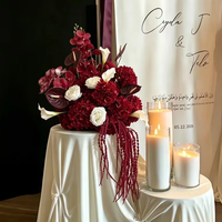 Offre Spéciale – Boules de fleurs artificielles en soie blanches et noires pour centres de table de mariage, arrangements floraux de 50 cm, 60 cm, 70 cm, 80 cm