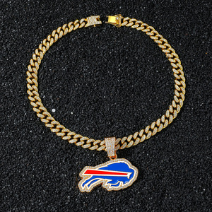 Nuevo Collar con Colgante de Cadena Gruesa de Aleación Estilo Hip Hop, Diseño Popular Personalizado con Logotipo de Equipo, Joyería para Hombre - Product Image 5