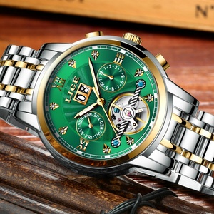 LIGE 9909 Men's Tourbillon Mechanical Watches Men Wrist Classic Charm <b>Automatic</b> Skeleton Watch Male - Product Image 4