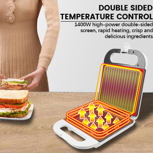 Machine à sandwich Dsp Dansong 1400W avec plaque de cuisson antiadhésive pour un petit-déjeuner sain et une cuisson multifonctionnelle - Product Image 3