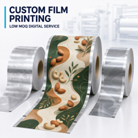 Service d'impression numérique personnalisée de films plastiques à faible MOQ pour rouleaux laminés PET VMPET PE pour noix avec logo personnalisé
