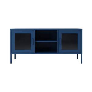 モダンメタルTVベンチメディアコンソールテーブルエンターテインメントセンターTVスタンド収納ロッカー付き - Product Image 4