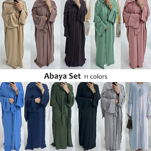 <span class=keywords><strong>3</strong></span>-teiliges Hijab Abaya-Set Dubai Abaya Kaftan Eid Ramadan muslimische Frauen Abayas bescheidenes Kleid langes Kleid - Product Image 5