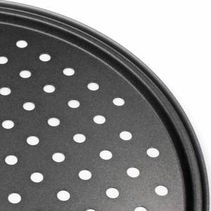 Plaque de cuisson à pizza antiadhésive perforée D11'' en acier au carbone écologique, profondeur 1,5 cm, pour accessoires de cuisine - Product Image 2