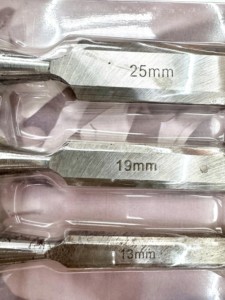 Set Pahat Kayu Profesional GK-F004 DIY Tahan Lama, Ujung Runcing, 3 Buah dengan Gagang Plastik, Ukuran 13mm/19mm/25mm - Product Image 5