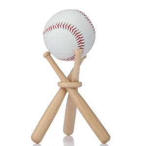 Holz baseballbläse mini-stab kreisförmiger stab stand logo schreibtisch-schmuck