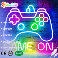 Enseigne néon LED « GAME ON » pour manette de jeu, lumière LED RGB à intensité variable pour la décoration de la salle de jeu, de la « caverne » du joueur ou de l'installation de jeu.